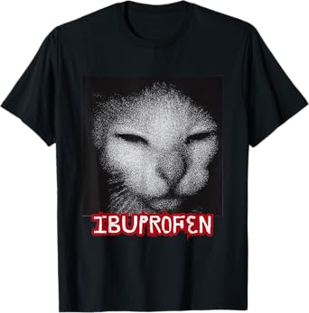 Ibuprofen Funny Cat Meme Vintage Unhinged Cringe T-Shirt for Men Women