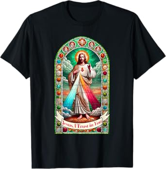 Jesus I Trust In You Faith Divine Mercy Graphic Catholic T-Shirt