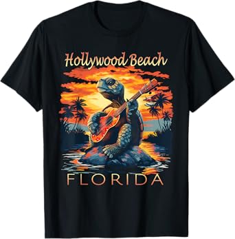 Hollywood Beach Florida Vacation Turtle T-Shirt