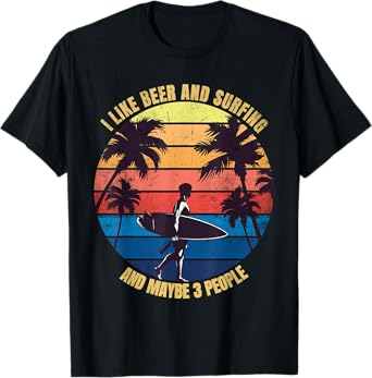 I like Beer Surfing maybe 3 people Vintage T-Shirt