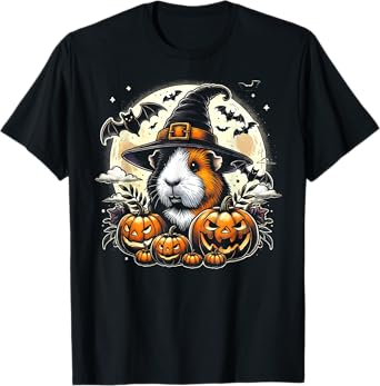 Guinea Pig Halloween Witch Art T-Shirt