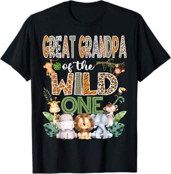 Great Grandpa Of The Wild One 1St Birthday Safari Zoo Jungle T-Shirt