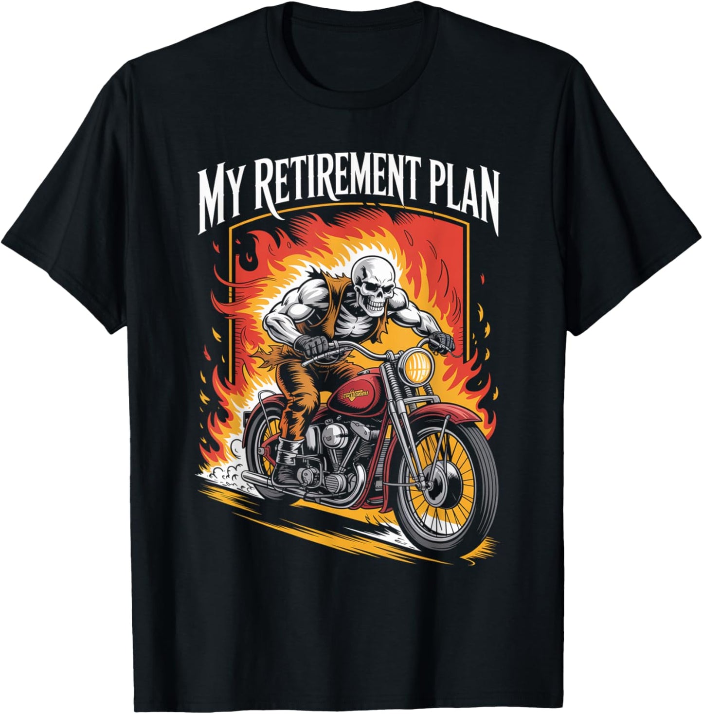 Retired Motorcycle Riding Biker Skeleton Retirement Rider T-Shirt