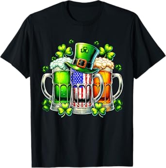 Retro Irish USA Flag Ireland St Patrick's Day Drinking Party T-Shirt