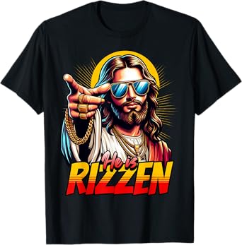 He is Rizzin' Jesus Cool Easter Meme T-Shirt