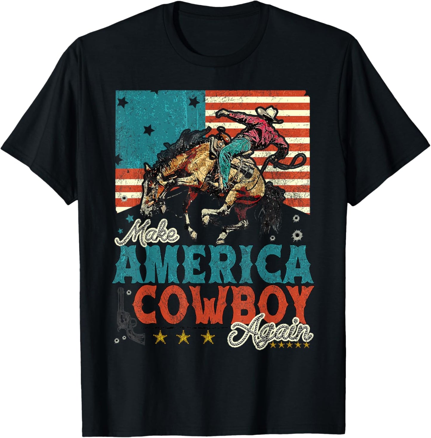 Make America Cowgirl Cowboy Again Western 4th Of July T-Shirt