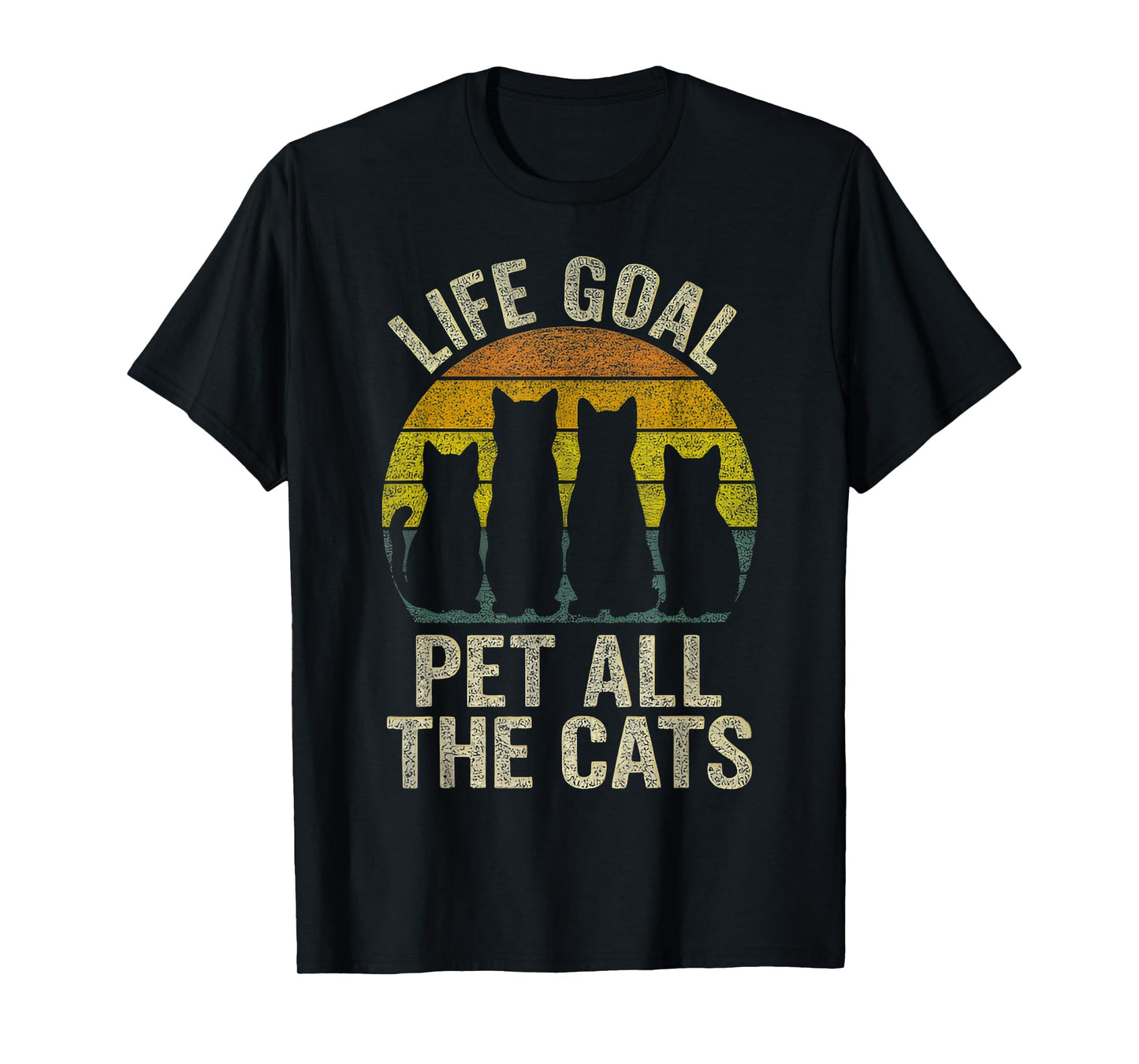 Life Goal Pet All The Cats tee for Kids Women Funny Cat T-Shirt