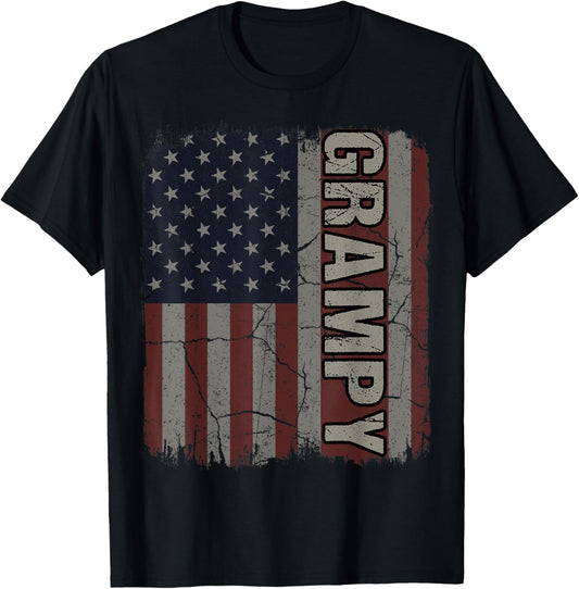 Grampy American Flag Vintage Father's Day 4th of July Gift T-Shirt