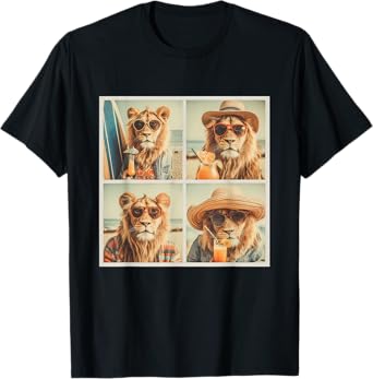 Cool Lions with Sunglasses Cute Animal Vacation Beach Summer T-Shirt