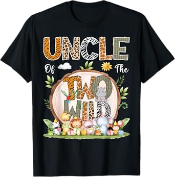 Uncle Of The Two Wild Animal Safari 2Nd Birthday Party T-Shirt