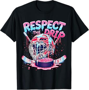 Hockey Drip For Boys Ice Cream Drip Youth Kids Funny Sports T-Shirt