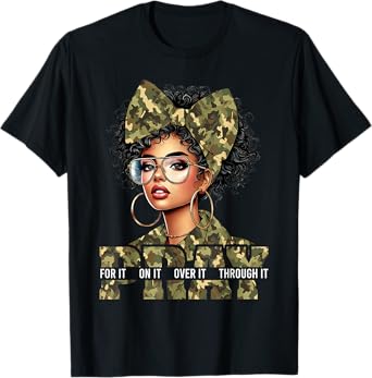 Pray On It Pray Over It Black Woman Afro Christian Sayings T-Shirt