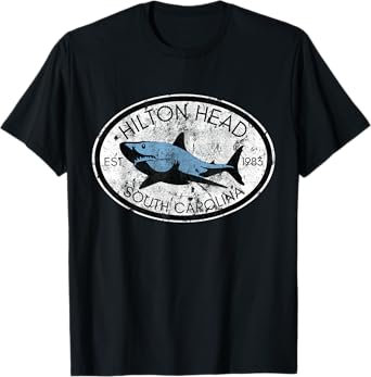 Hilton Head Island South Carolina Fishing Shark Fish Beach T-Shirt