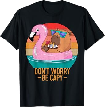 Retro Dont Worry Be Capy Kids Youth Women Men Boys Capybara T-Shirt