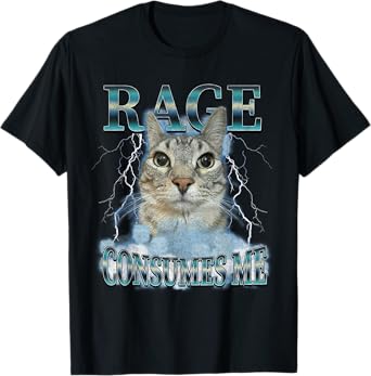 Rage Consumes Me Cat Meme Funny Saying Silly Cats Humor T-Shirt
