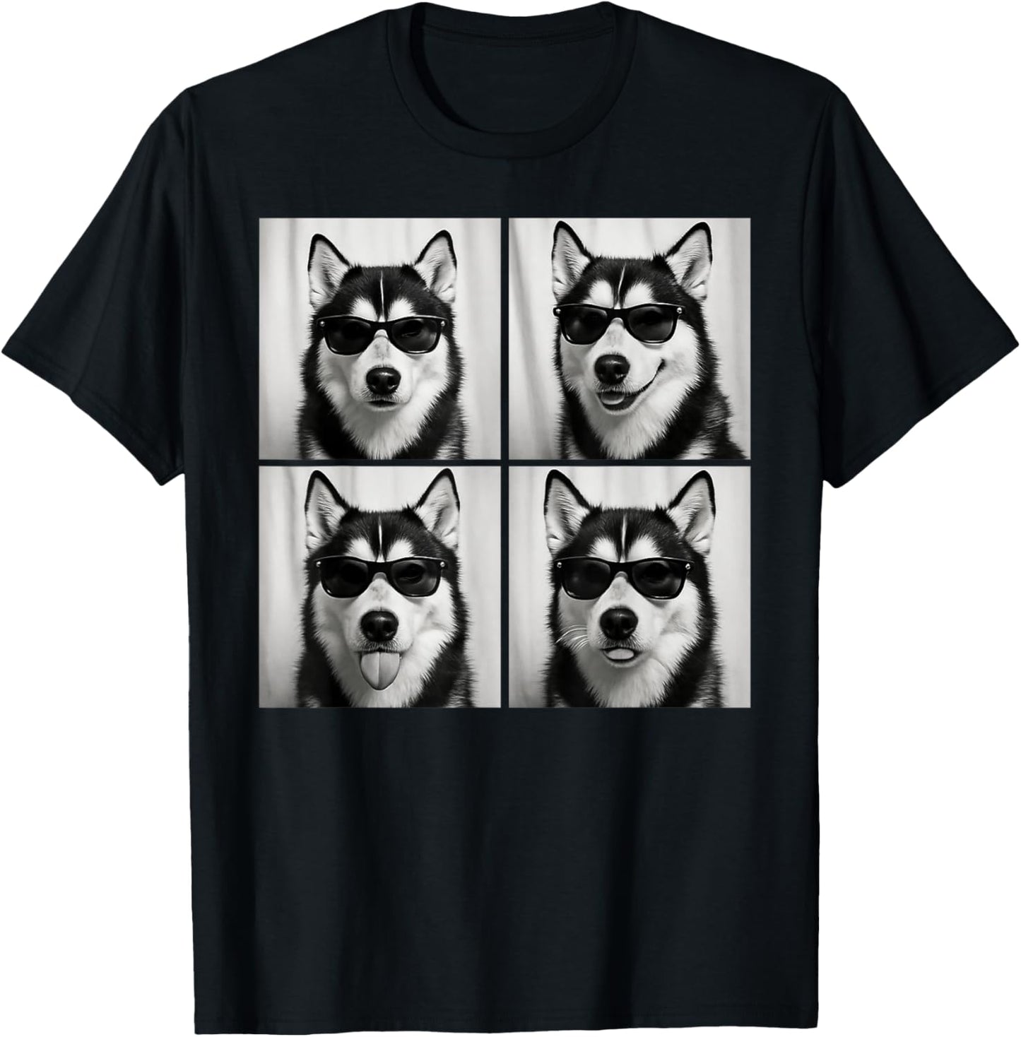 Funny Siberian Husky Lover Cute Huskies Dog Photo Booth T-Shirt
