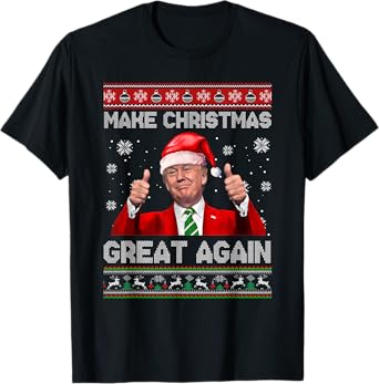 Make Christmas Great Again Xmas Funny Trump Pajamas Ugly T-Shirt