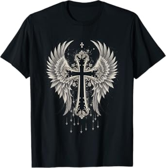 Jesus Cross Christian Angelic Wings T-Shirt