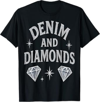 Denim and Diamonds Cowgirl Glam Western Rodeo Party Women T-Shirt