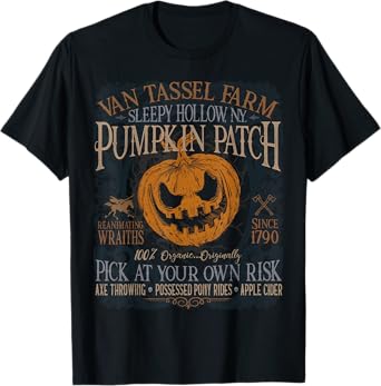 Sleepy Hollow Pumpkin Picking Farm Funny Halloween T-Shirt