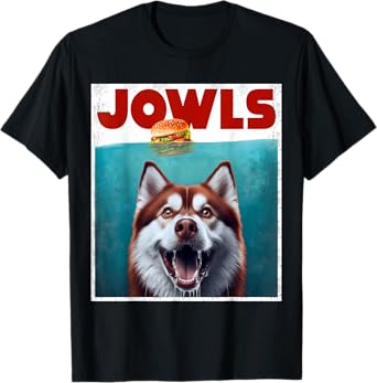 Funny Red Husky Jowls Burger, Drooling Dog Mom, Dog Dad T-Shirt