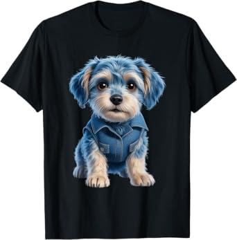 Dog Pattern Denim Patchwork Art Denim Patch Animal Dog Men Women Kids T-Shirt