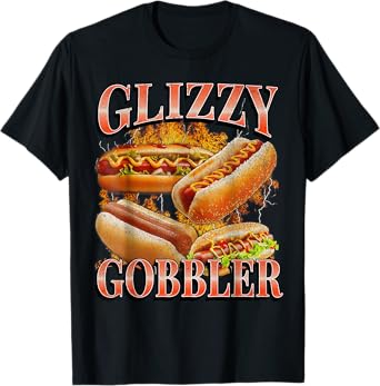 Glizzy Gobbler Funny Wiener Hot Dog Meme Bootleg Graphic T-Shirt
