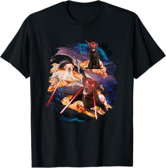 Dogs with Laser Eyes I Dog Puppy Laser Space Pizza T-Shirt
