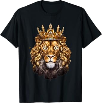 Lion Head Golden Crowned Biblical Lion of Judah T-Shirt