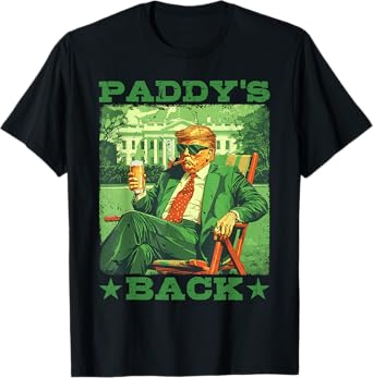 Retro Paddy's Back Donald Trump Beer Lover St Patrick's Day T-Shirt