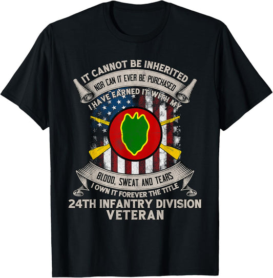 24th Infantry Division Veteran Fort Stewart Georgia Gift Tee T-shirt