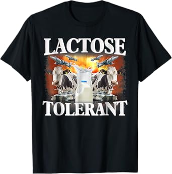 Lactose Tolerant T-Shirt, Small, Black