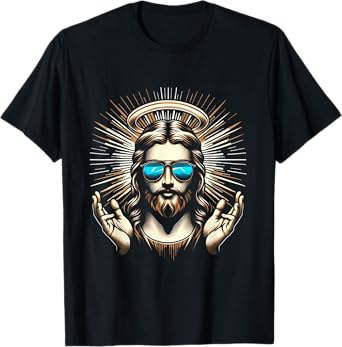 Love Jesus Summer Jesus Wearing Sunglasses Christian Church Men Women Kids T-Shirt