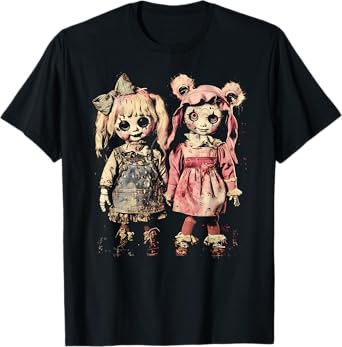 Creepy Doll Haunted Toy Horror Pastel Goth Alt Scary Dolls T-Shirt