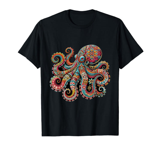 Vintage Floral Octopus Shirt Cottagecore Flower Cephalopod T-Shirt