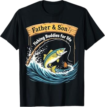 Dad & Son Fishing Buddies for Life Father's Day & Fisher Dad T-Shirt