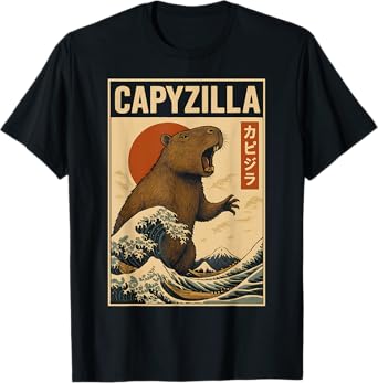 Capybara Kaiju Art Funny Men Kids Capyzilla Birthday T-Shirt