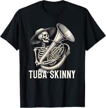 Tuba Skinny Skeleton Jazz Band Vintage Music Graphic Tee T-Shirt