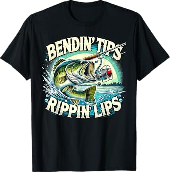 Bendin' Tips Rippin' Lips Fishing T-Shirt