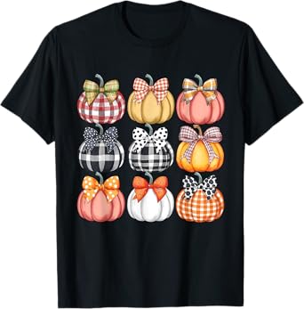 Pumpkin Coquette Bow Fall Halloween Costume Spooky Season T-Shirt