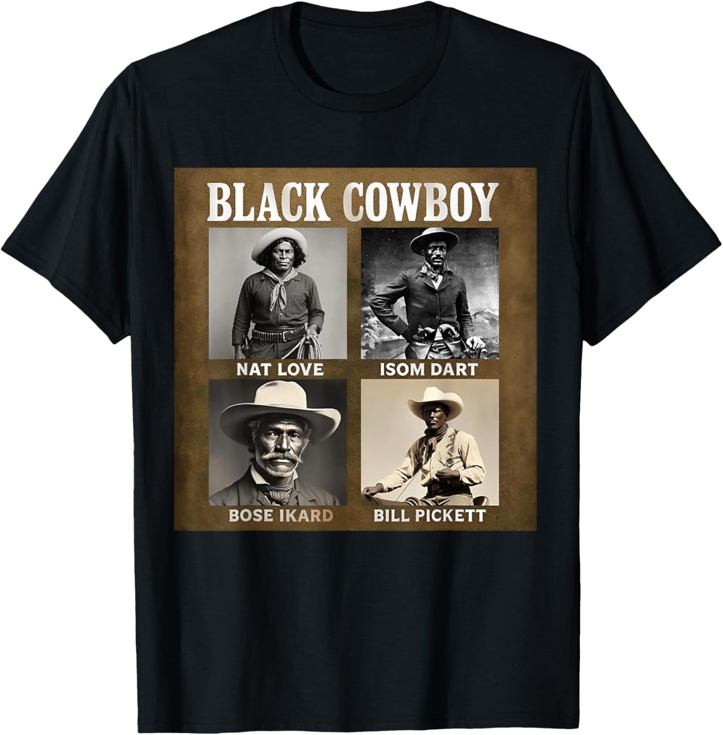 Black Cowboy Western Rodeo Melanin Black History Texas Retro T-Shirt