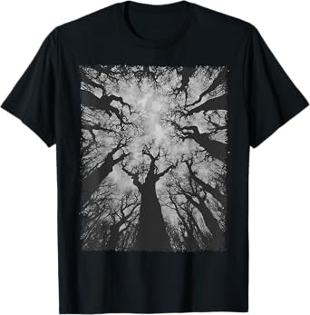 Scary Dark Forest Grunge Trees Halloween Gothic Art Horror T-Shirt