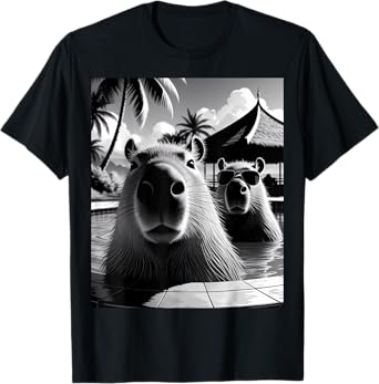 Funny Capybara Cool Capybara Selfie T-Shirt