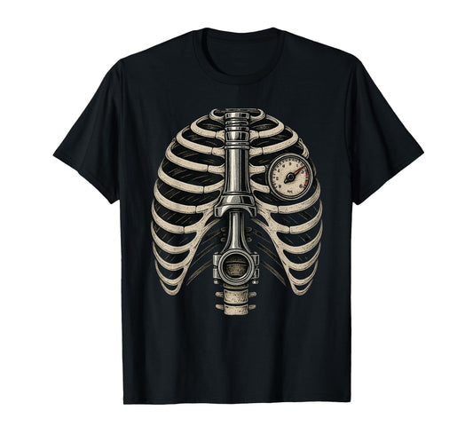 Piston Pulse Car Auto Mechanic, Engine Piston Skeleton T-Shirt