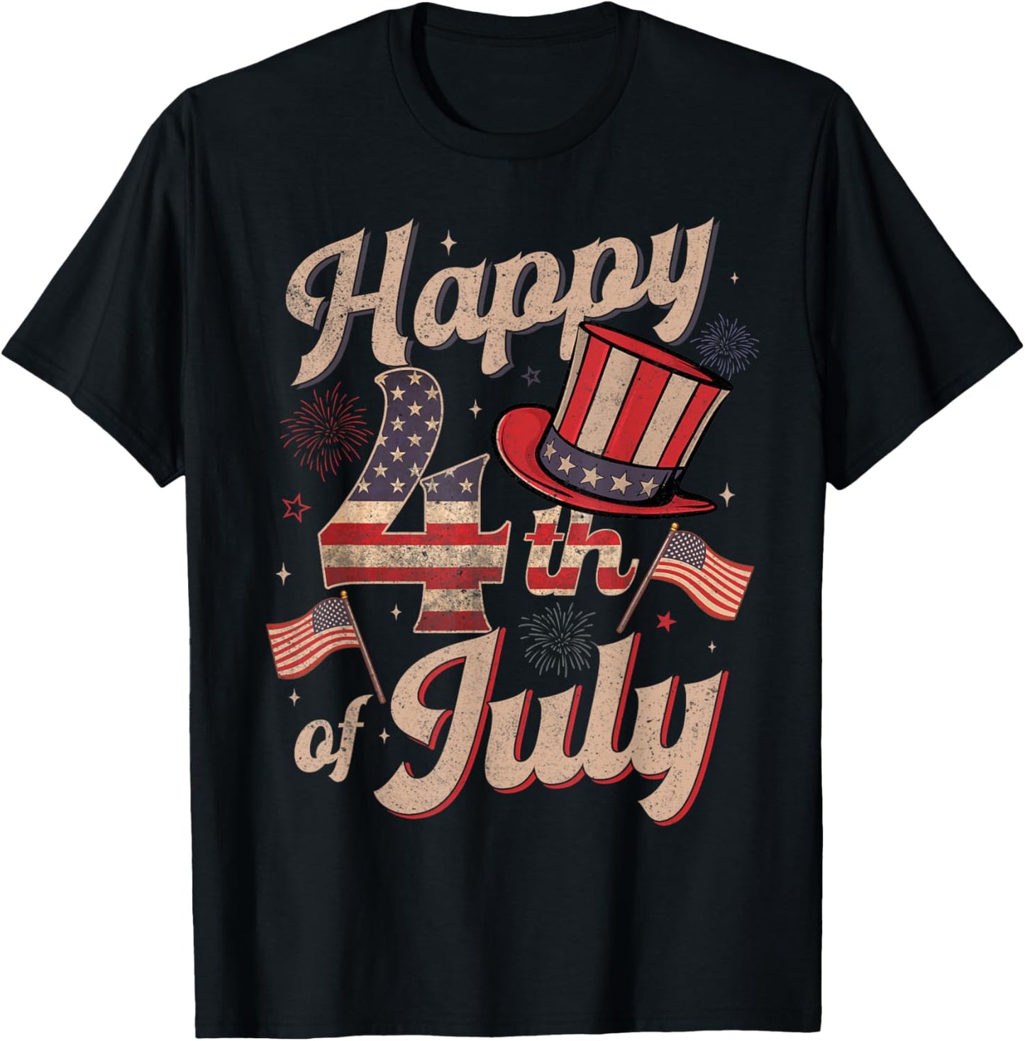Happy 4th Of July Shirt – Patriotic American Flag Men Women T-shirt