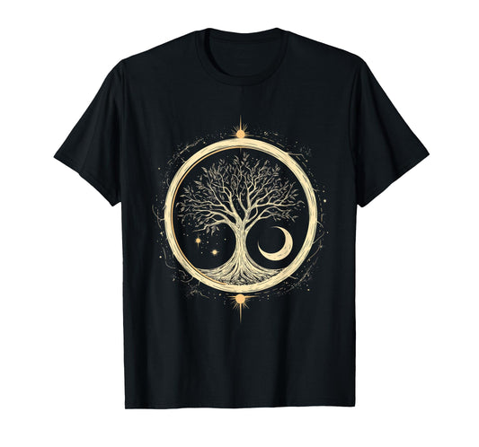 Tree of Life Odin Northman Norse Mythology sun and moon T-Shirt