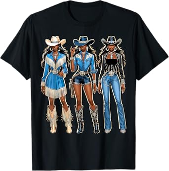 Black Cowgirl Melanin Rodeo T-Shirt
