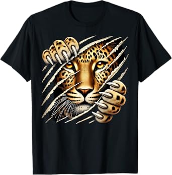 Leopard Cheetah Tiger Leopard Face Lion Cat Cute T-Shirt