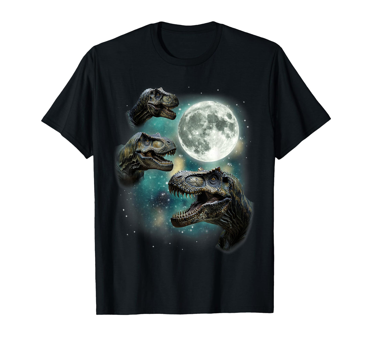 3 Tyrannosaurus Howling At Moon Prehistoric Dinosaurs Parody T-Shirt