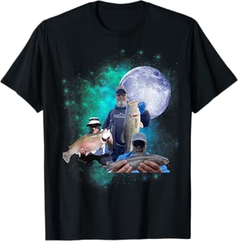 Three Fishing Moon 3 Fish Howling At Moon Weird Embarrassing T-Shirt